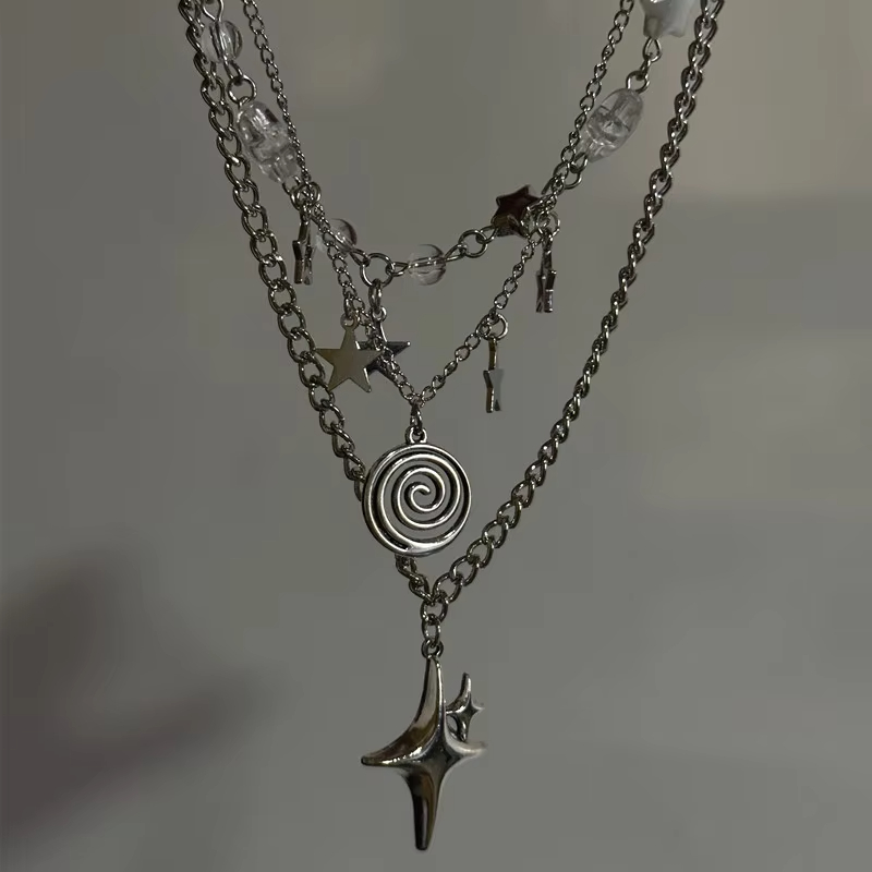 สร้อยคอจี้ดาวหลายชั้นสำหรับผู้ - Layered Pendant Necklace Aesthetic บทวิจารณ์และราคา