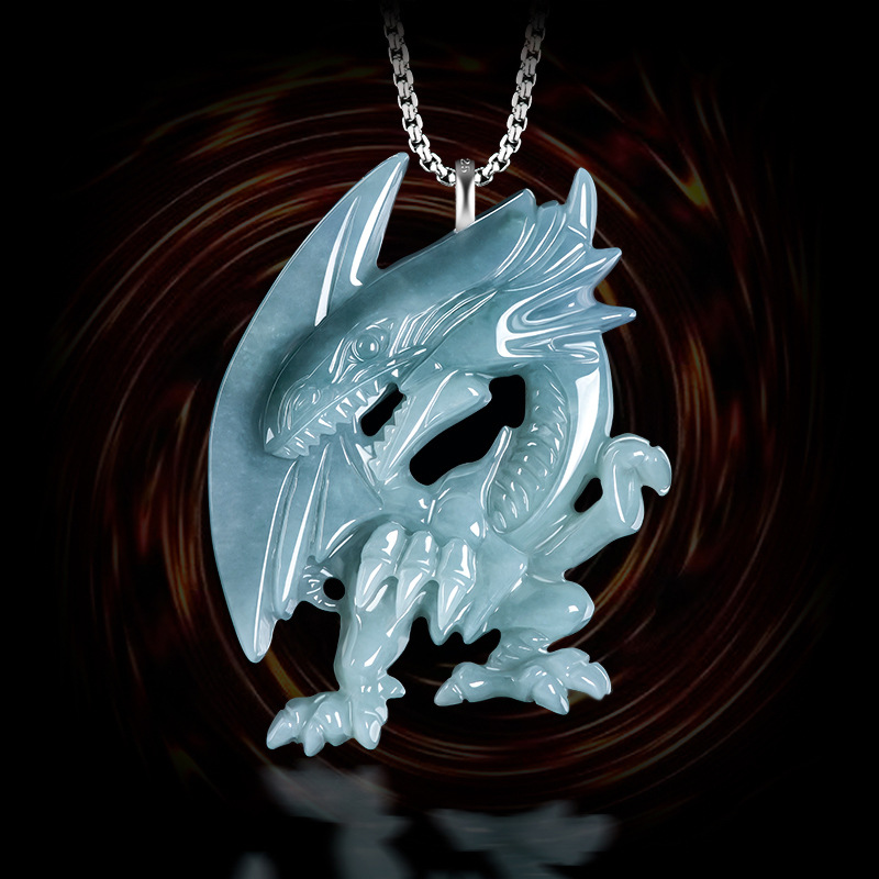 Blue พม่า Jadeite มังกรจี้สร้อ - Necklaces บทวิจารณ์และราคา
