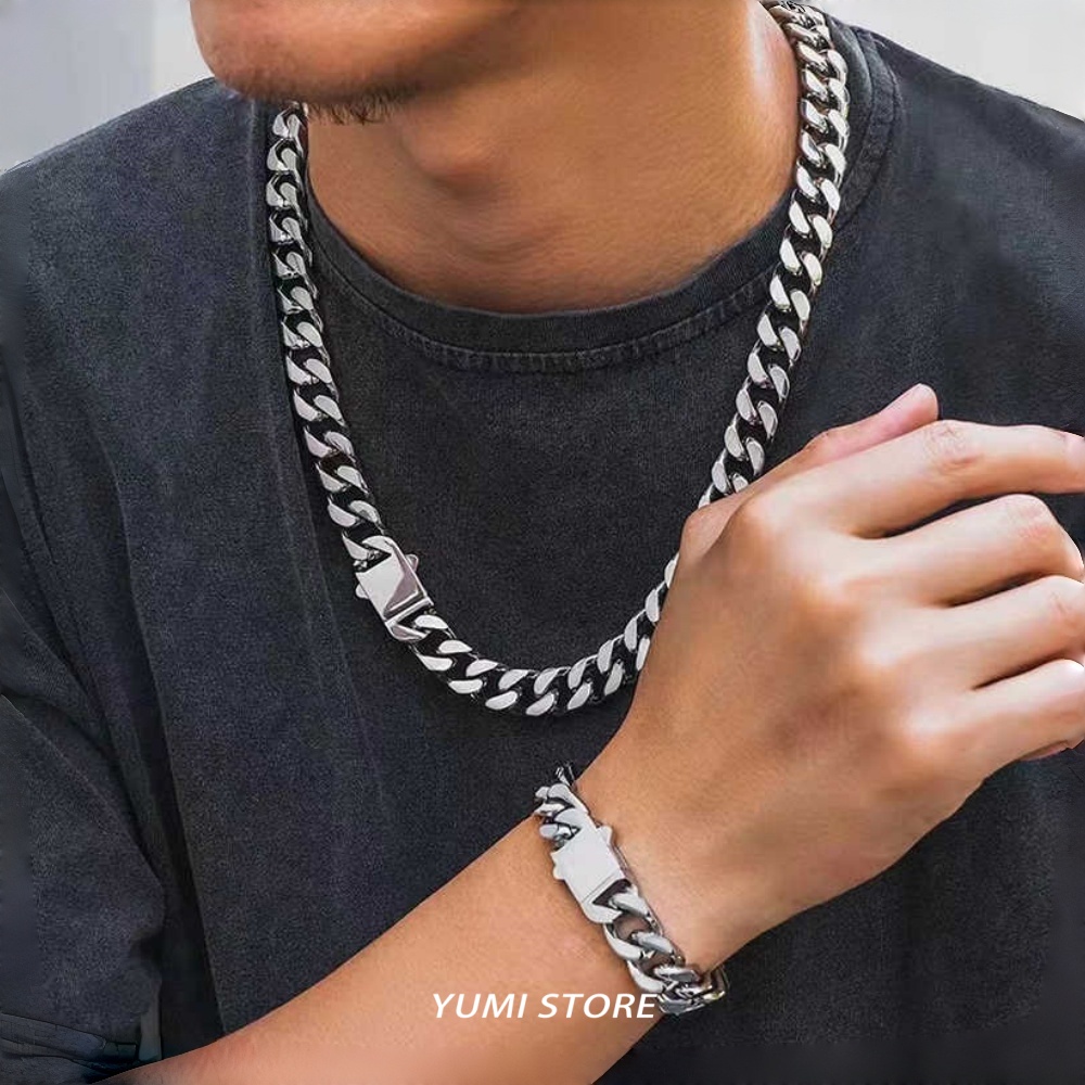 สร้อยคอคิวบาแบบสปริงหัวเข็มขัด - Cuban Link Chain 12Mm บทวิจารณ์และราคา